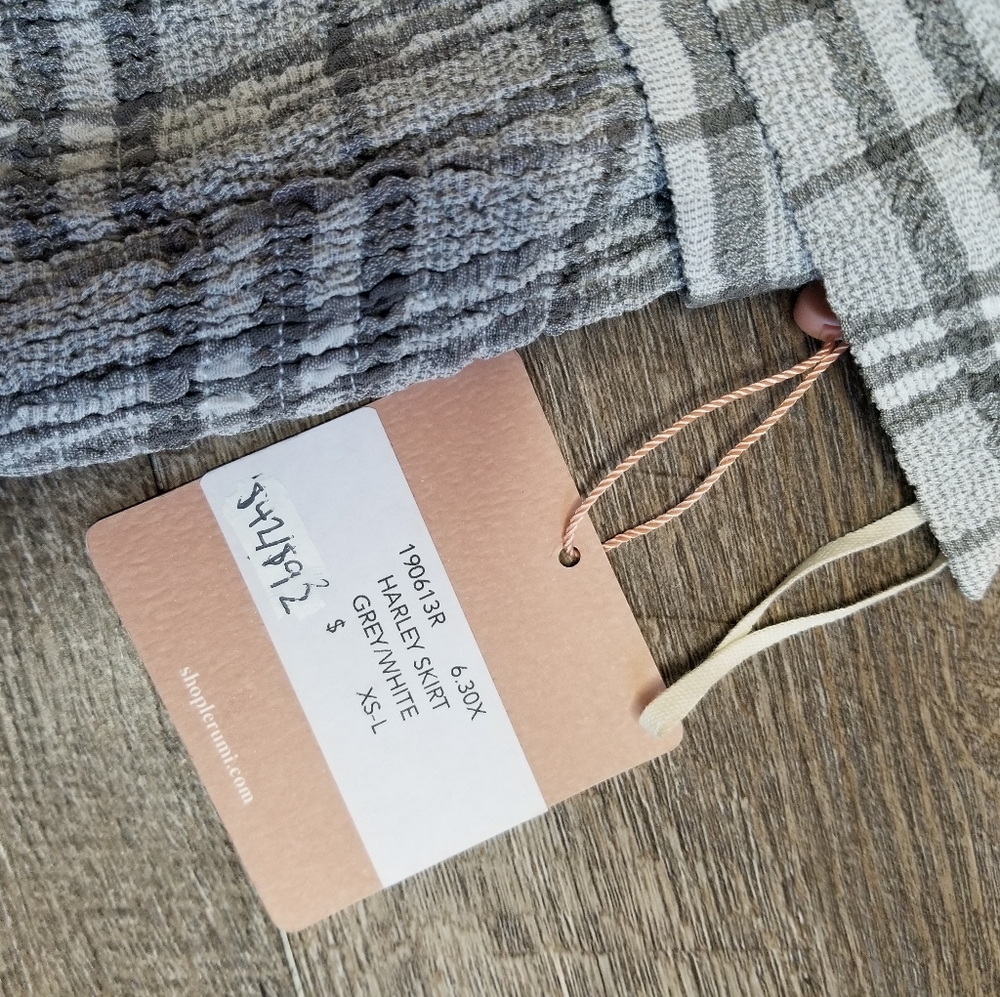 Revolve Le Rumi' Plaid Aline Ruffle Hemline Skirt - Picture 2 of 4